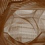 sepia photograph of abstract art sculpture with decorative lights